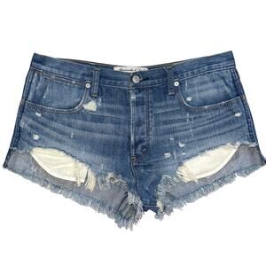 Abercrombie & Fitch High Rise Festival Distressed Denim Short Size 10